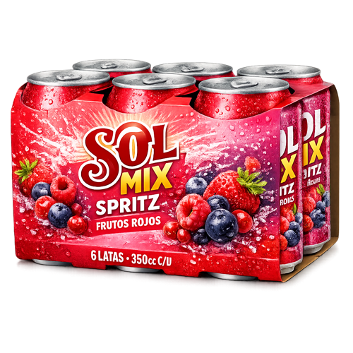 CERV. SOL MIX SPROTZ FRUTOS ROJOS SIX PACK 350CC